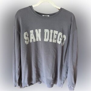 RSQ Tillys San Diego Crew Neck Sweatshirt Vintage Style Women’s Size L Blue